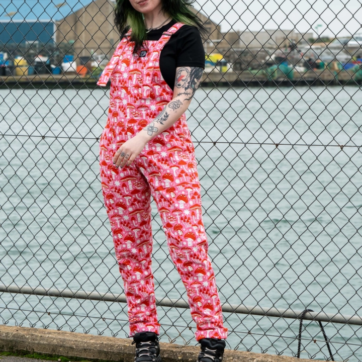 Mushrooms Stretch Dungarees