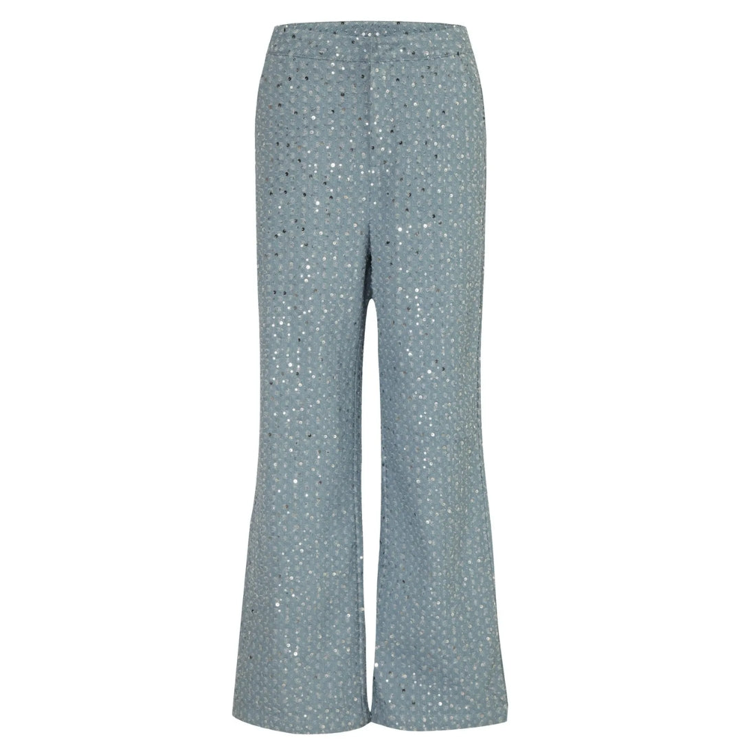 Sequin Denim Corset and Pants Two-Piece Set - Festigal