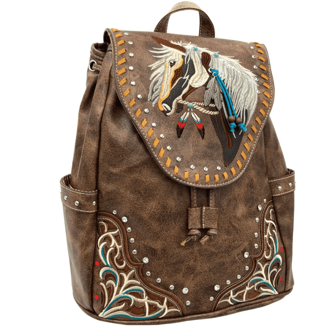 Western Embroidered Horse Backpack - Festigal