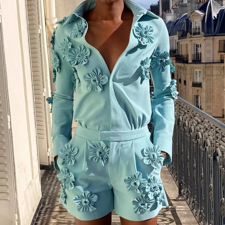 3D Floral Playsuit - Festigal