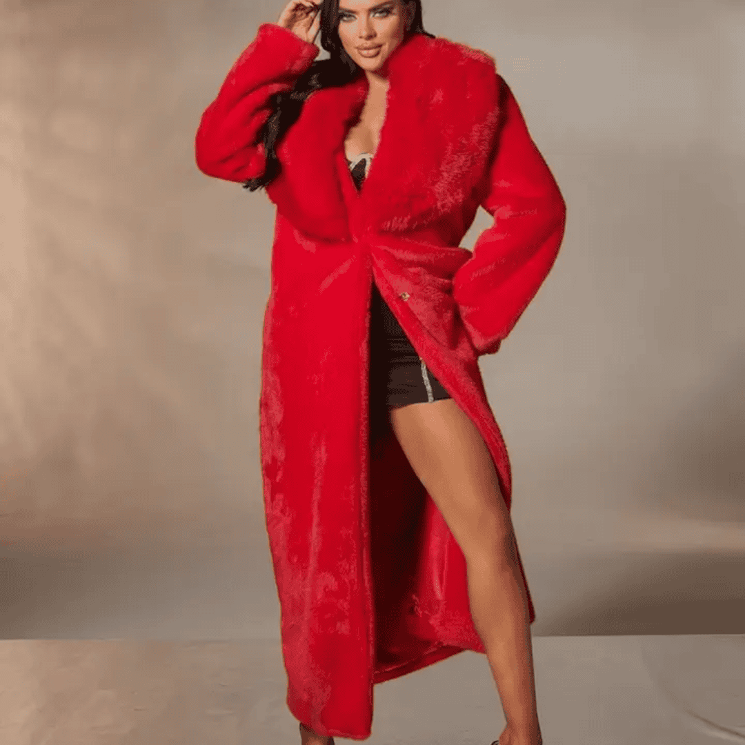 Valentine Faux Fur Long Coat - Festigal