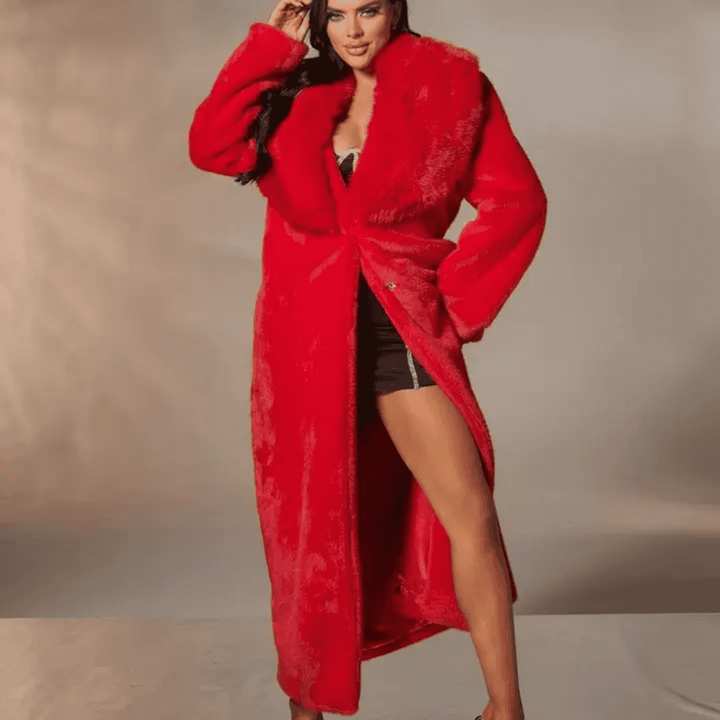 Valentine Faux Fur Long Coat - Festigal