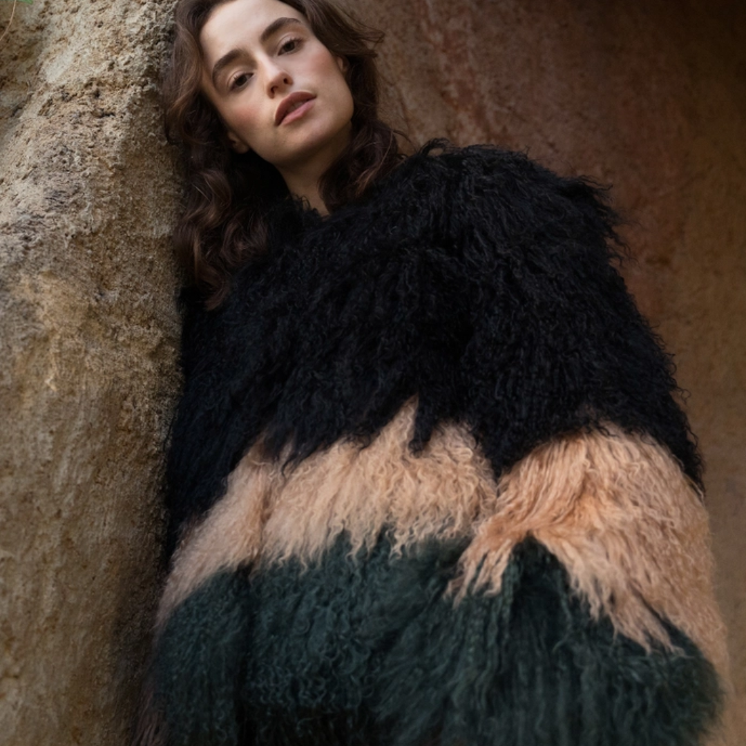 Ombre Mongolian Fur Jacket