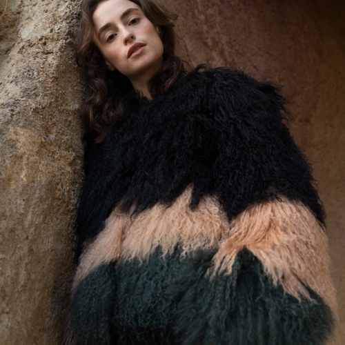 Ombre Mongolian Fur Jacket