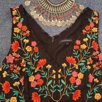 French Connection Amity Embroidered Dress Size 10.