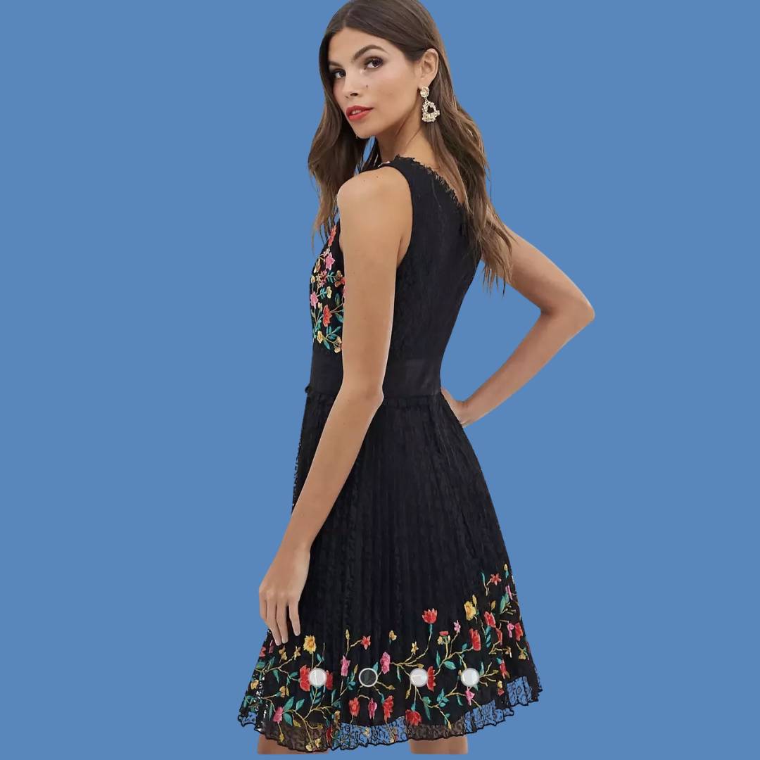 French Connection Amity Embroidered Dress Size 10.
