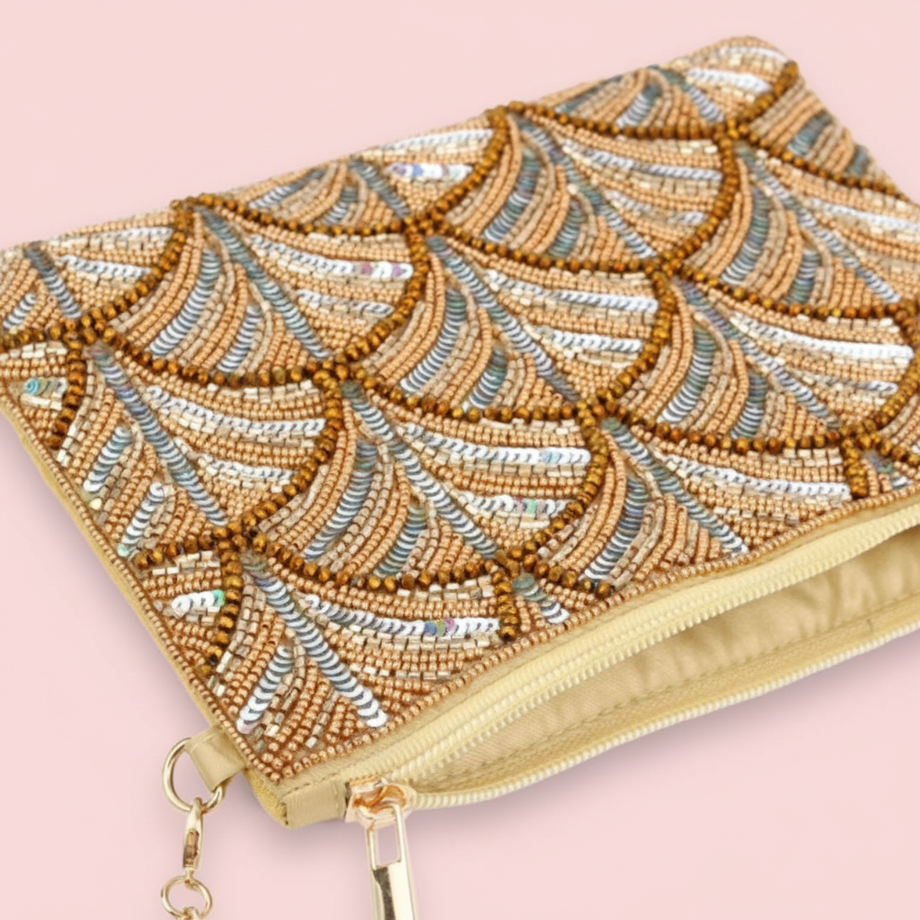 Gold & Silver Beaded Mermaid Bag