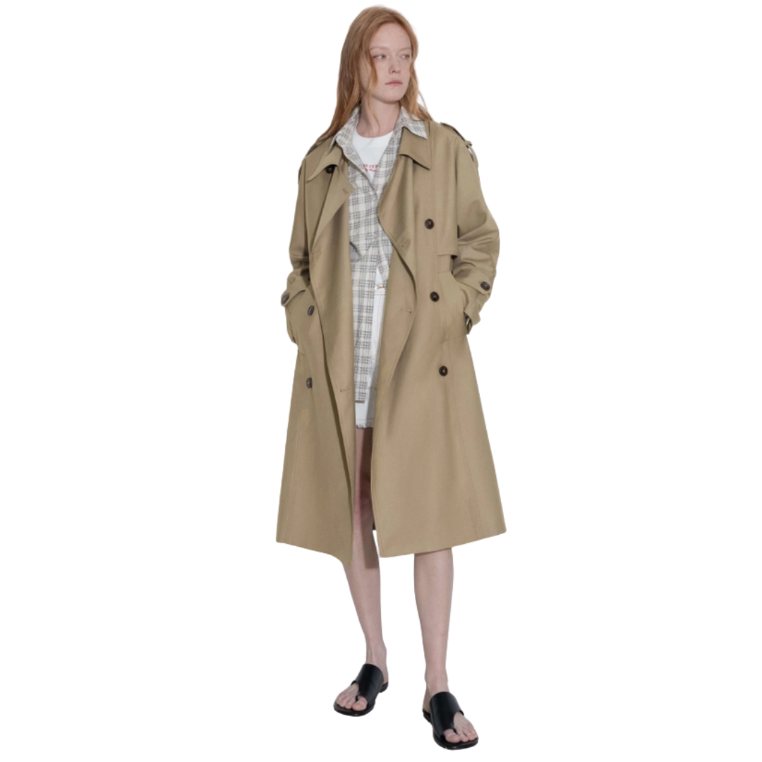 Double Breasted Trench Coat with Belt