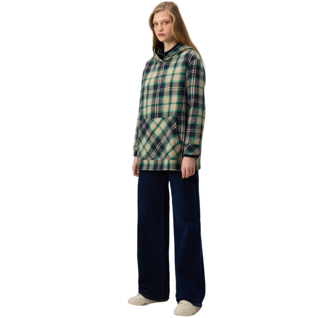 Plaid Hooded Sweatshirt