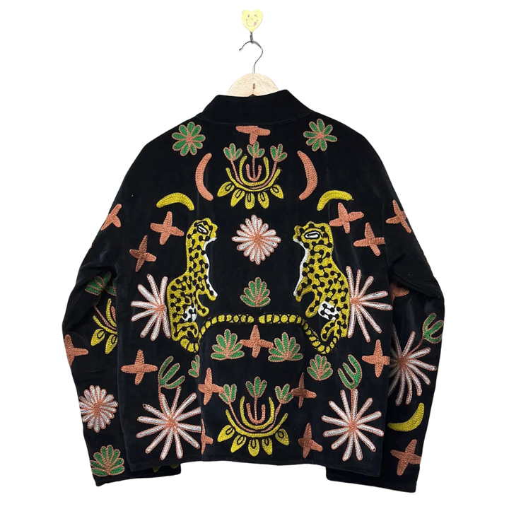 Handmade Tiger Floral Velvet Suzani Jacket