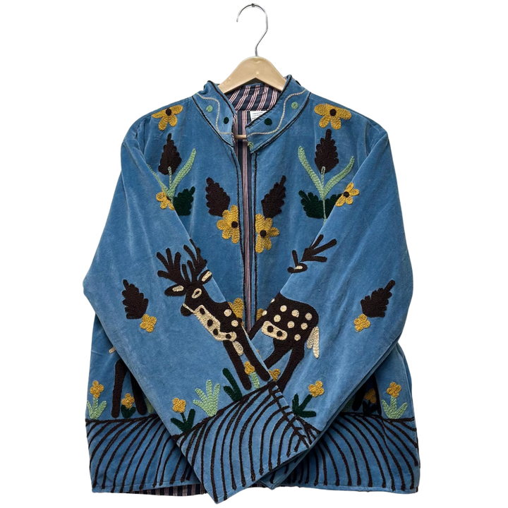 Handmade Velvet Deer Suzani Jacket