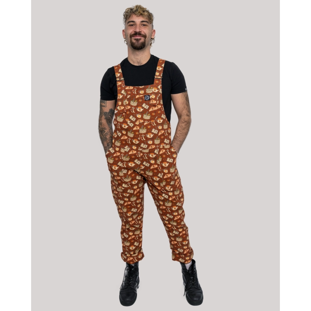 Mushroom Tea Party Stretch Dungarees