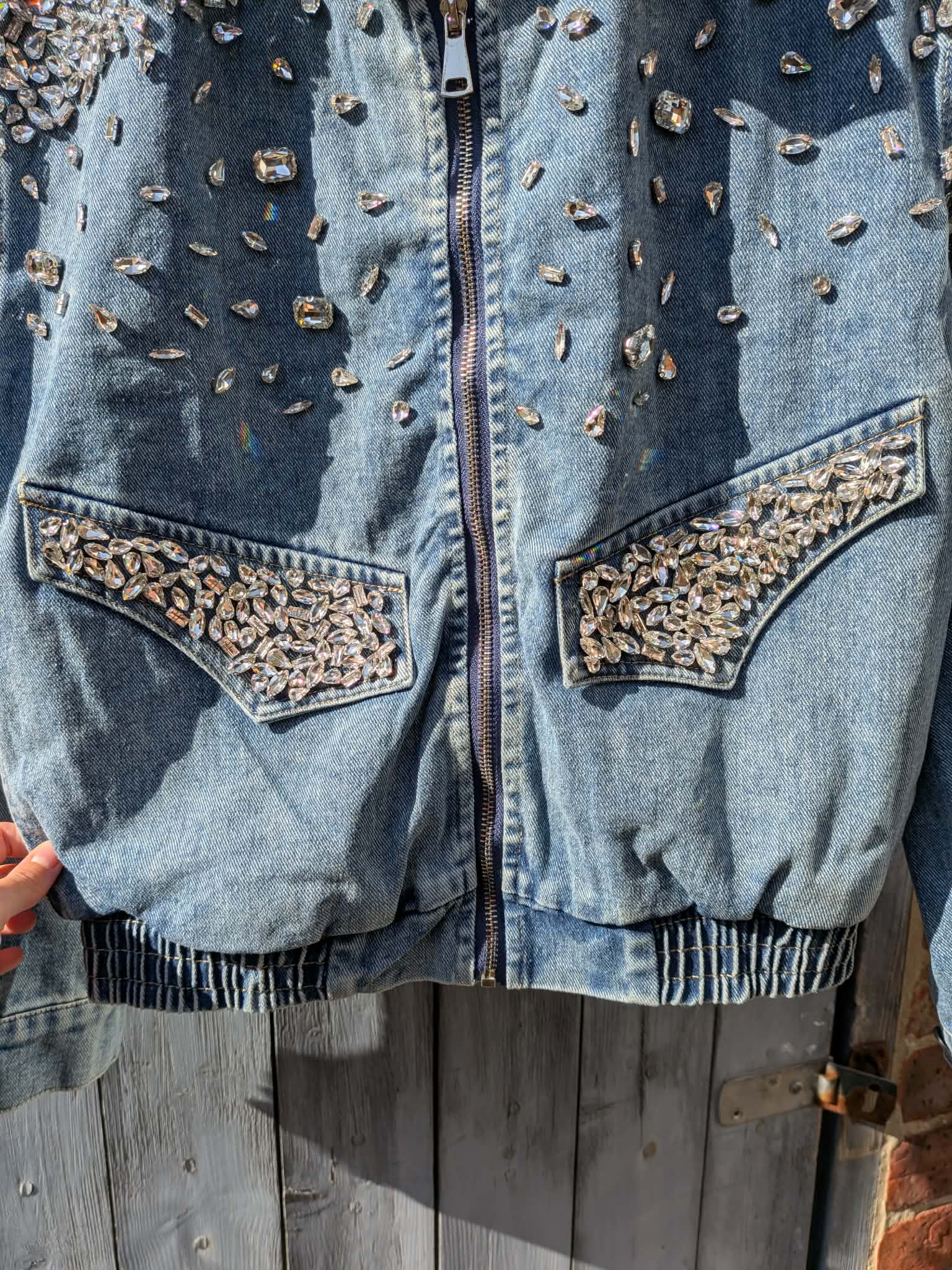 Crystal Embellished Denim Jacket