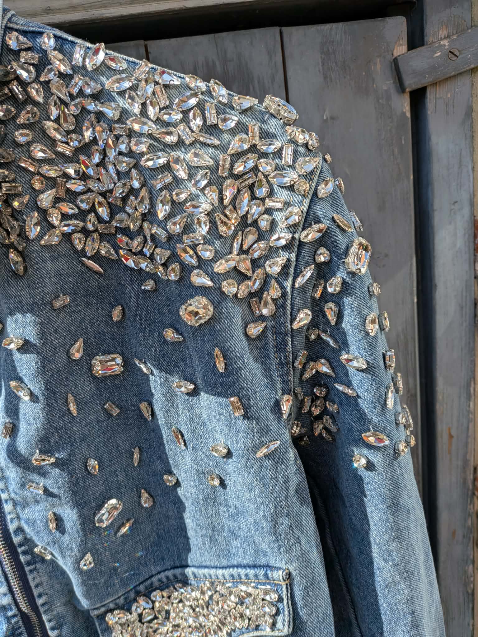 Crystal Embellished Denim Jacket