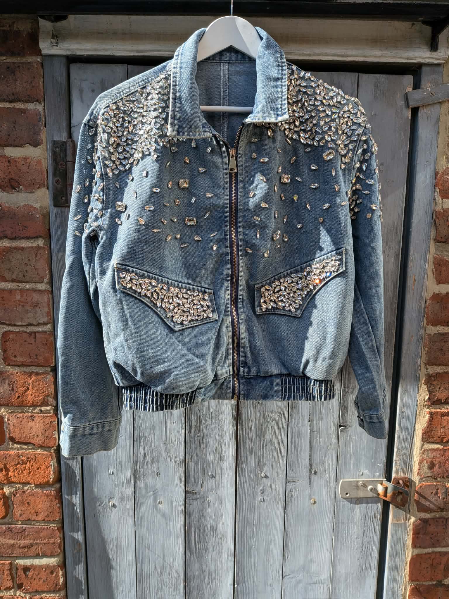 Crystal Embellished Denim Jacket