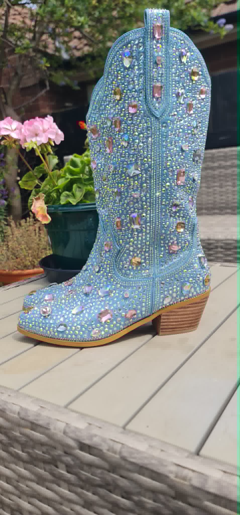 Crystal Embellished Cowgirl Boots