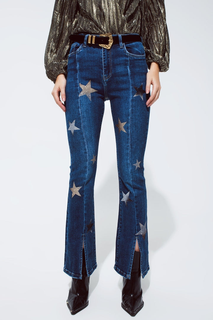 Star Flared Denim Jeans - Festigal
