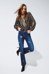 Star Flared Denim Jeans - Festigal