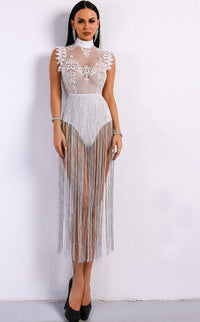 Grey Fringe Tassel Dress - Festigal