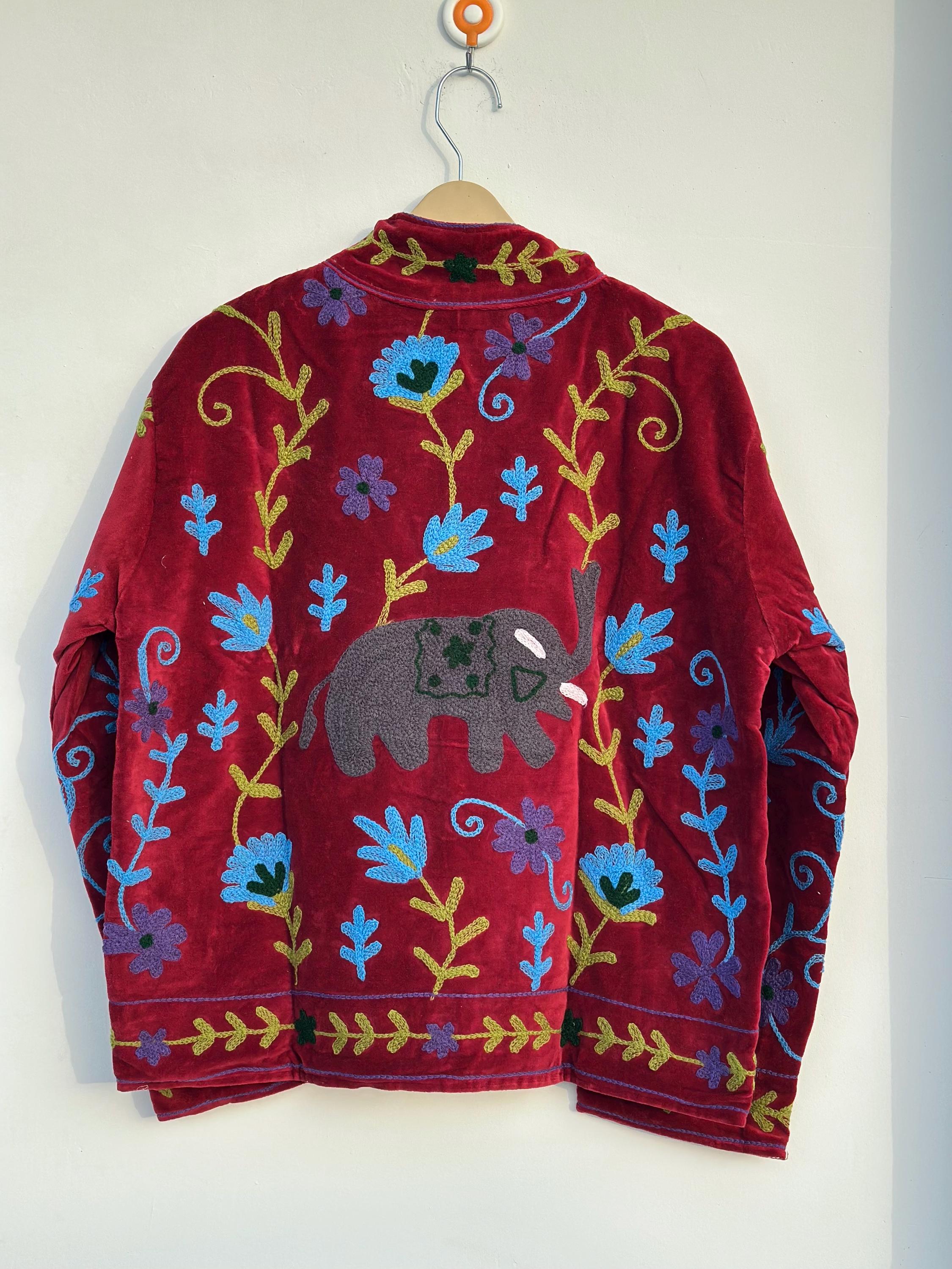 🌸Handmade Velvet Elephant Suzani Jacket