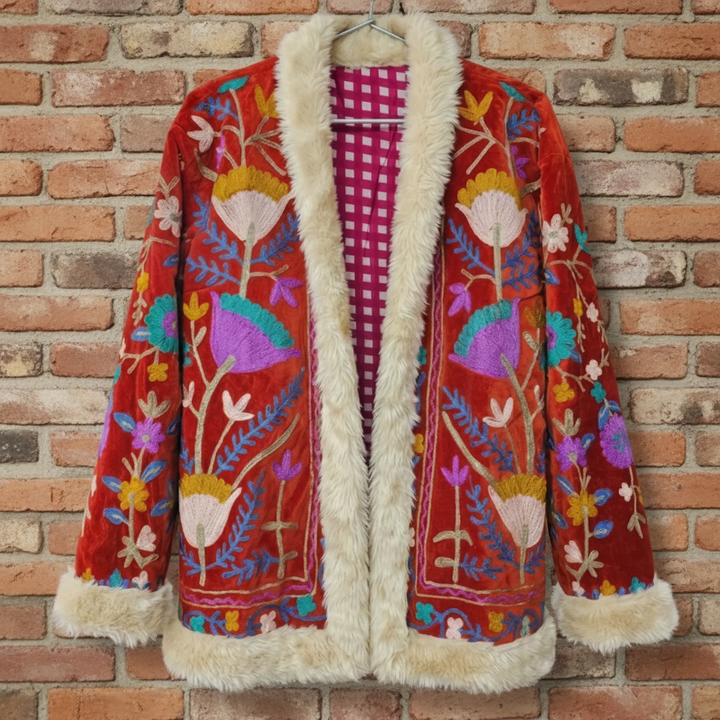 Velvet Embroidered Afghan Jacket