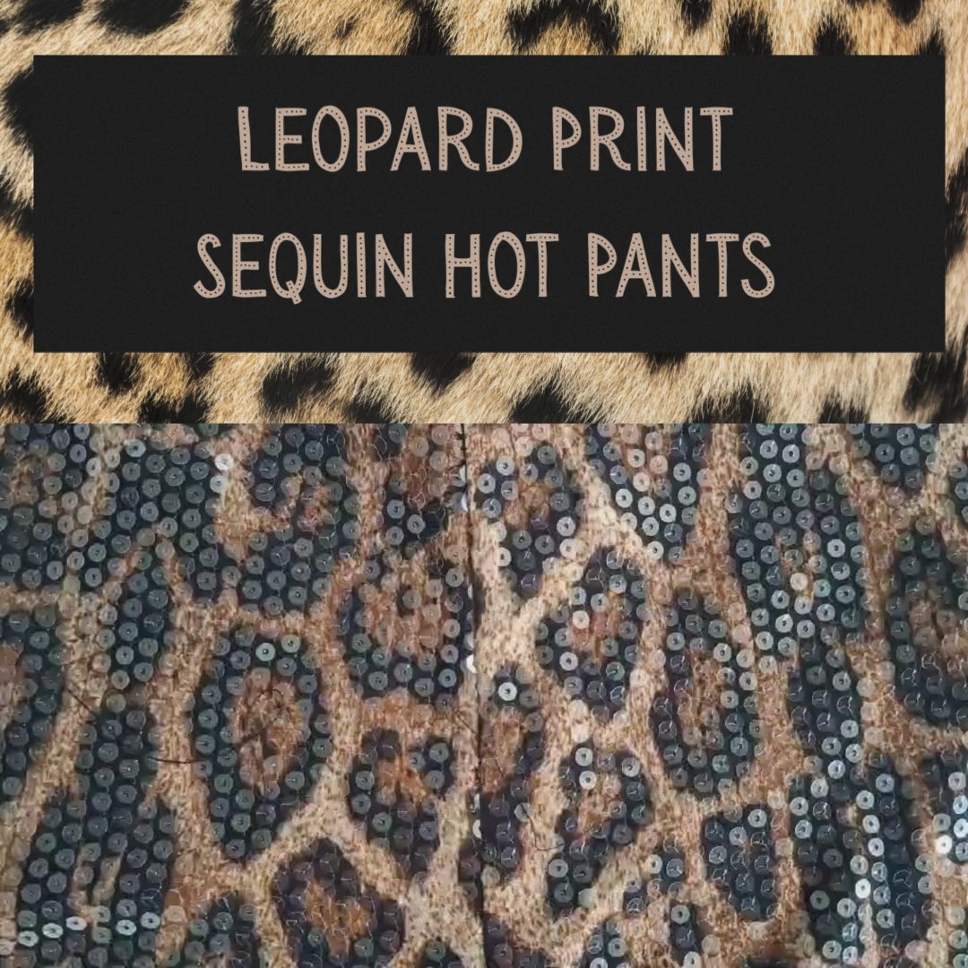 Leopard Print Sequin Hot Pants