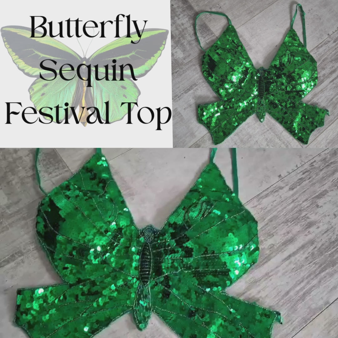 Butterfly Sequin Festival Top