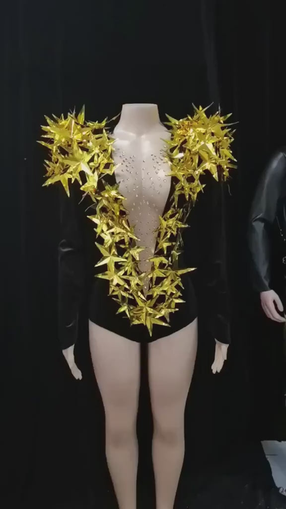 Heavily Embellished Star Bodysuit
