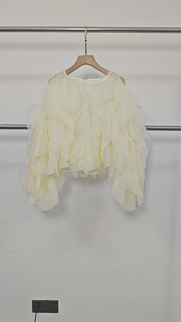 Exaggerated Ruffle Chiffon Blouse