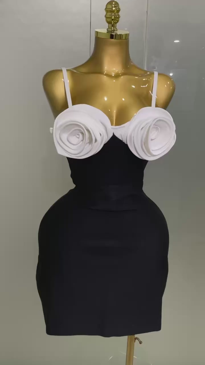 3D Flower Bandage Dress