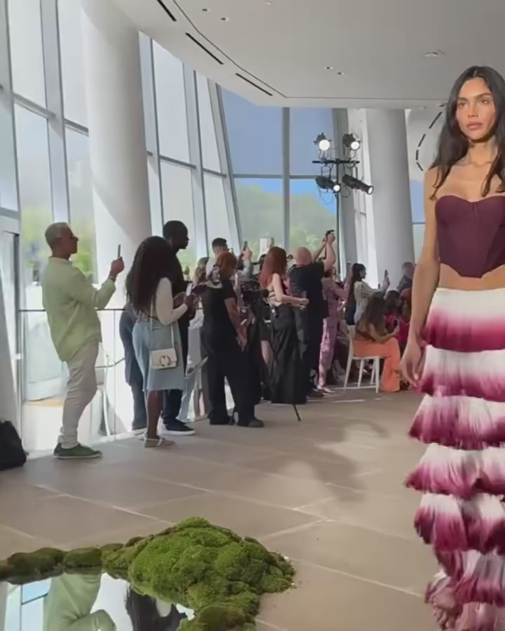 Gradient Top & Tassel Skirt Set