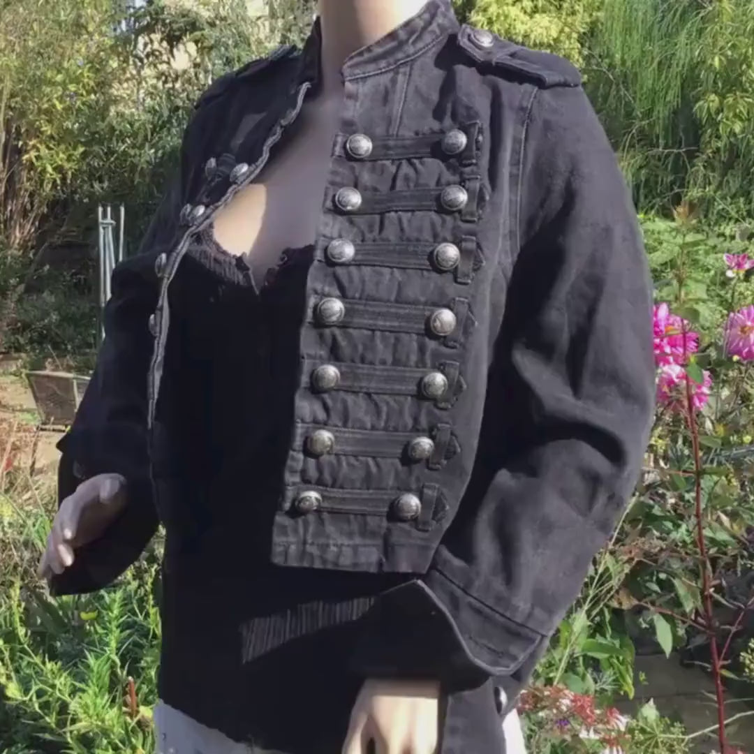Retro Military Style Denim Jacket