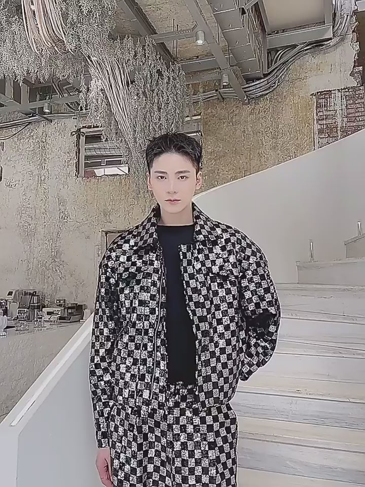 Sequin Checkerboard Men's Jacket