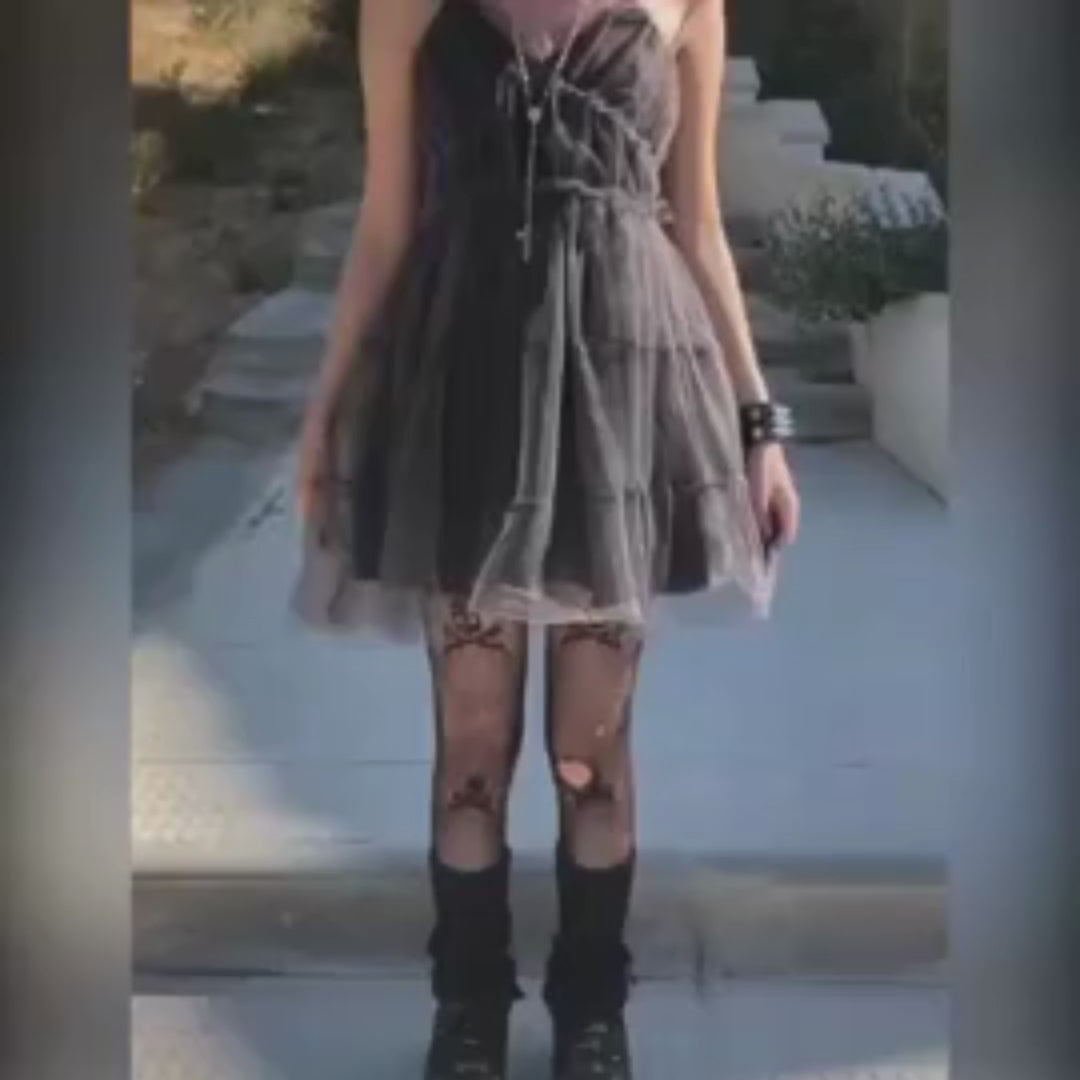 Grunge Mesh Skater Dress