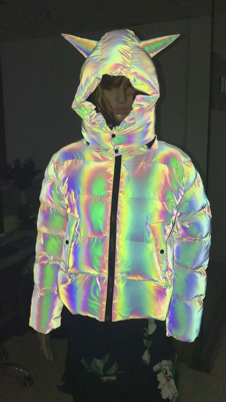 Reflective Devil Puffer Jacket