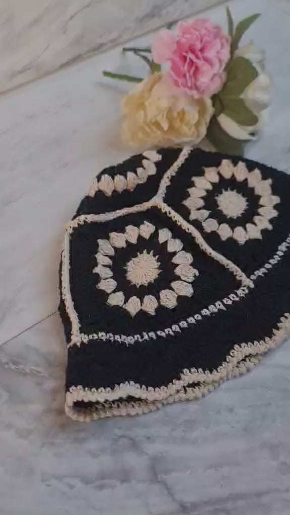 Crochet Flower Bucket Hat