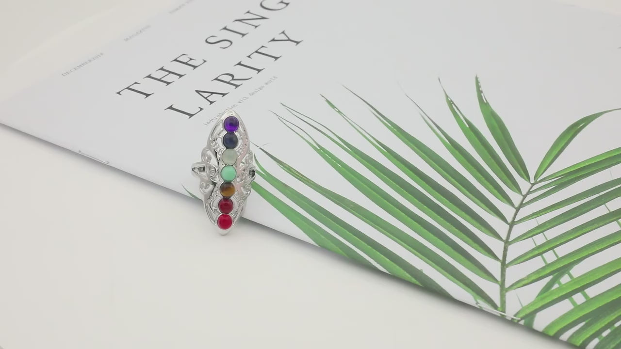 7 Chakra Stones Reiki Ring