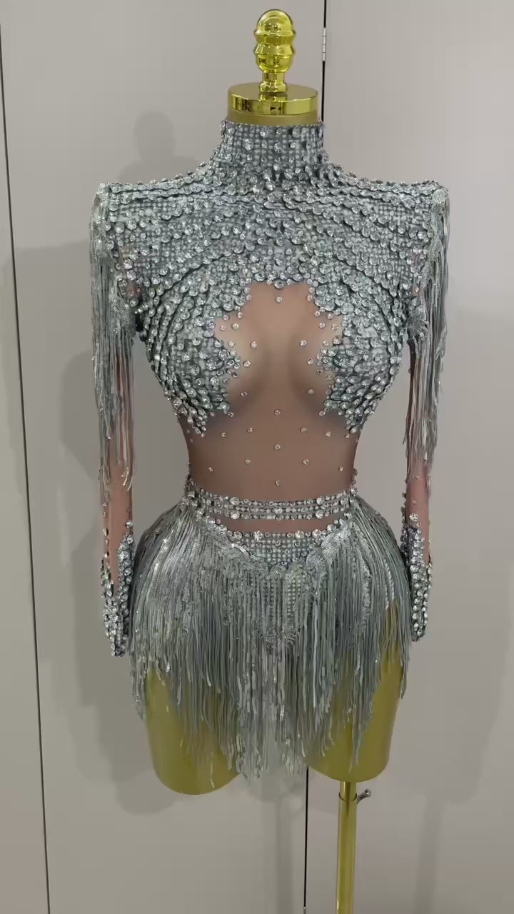 Rhinestone Tassel Bodysuit