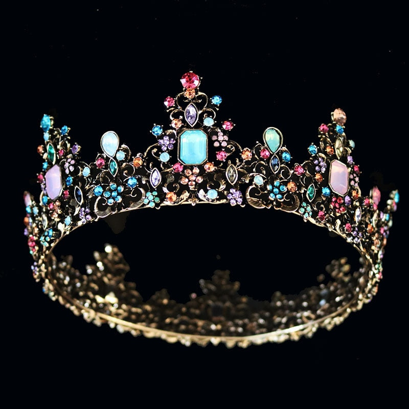 Baroque Rhinestone Crown - Floral Fawna