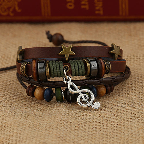 Unisex Handmade Leather Adjustable Wristband - Festigal