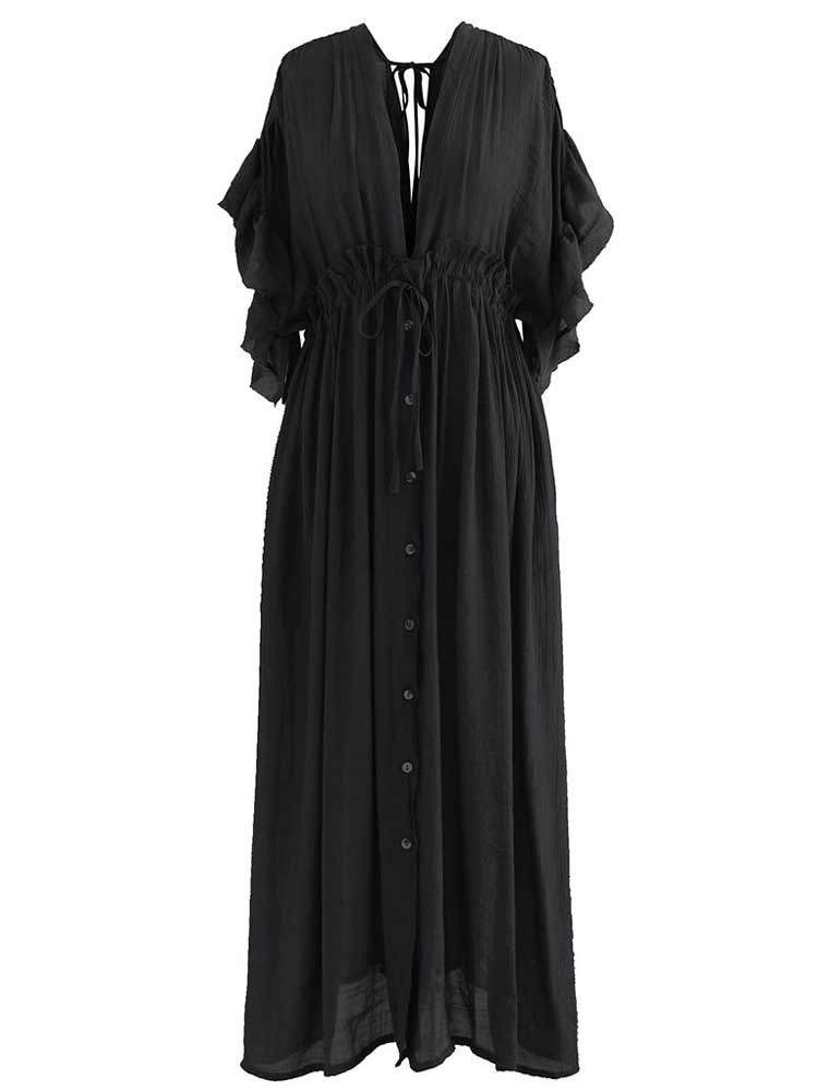 Long Cotton Tunic Cover Over Dress - Festigal