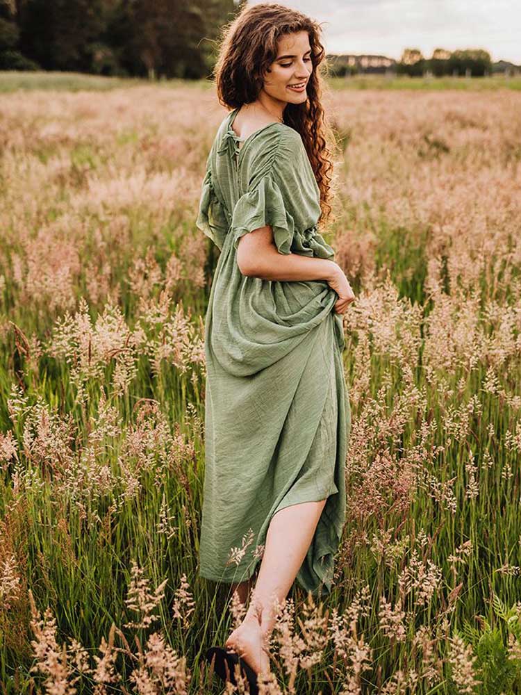 Long Cotton Tunic Cover Over Dress - Festigal