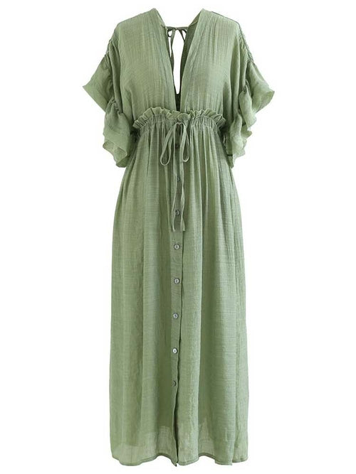 Long Cotton Tunic Cover Over Dress - Festigal