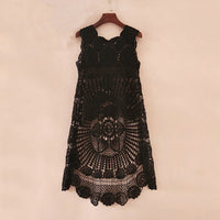 Crochet Lace Asymmetrical Beach Style Dress - Festigal