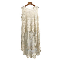 Crochet Lace Asymmetrical Beach Style Dress - Festigal