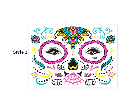 Day of The Dead Glow In The Dark Face Stickers - Festigal