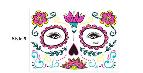 Day of The Dead Glow In The Dark Face Stickers - Festigal