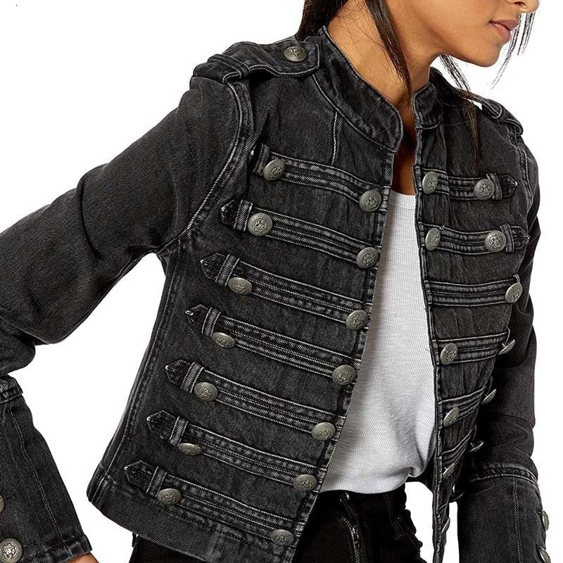 Retro Military Style Denim Jacket - Festigal