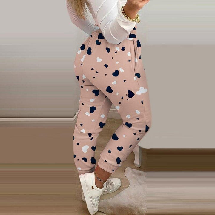 Heart Printed Slimline Harem Pants - Festigal