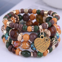 4 Heart Charm Beads Bracelets - Festigal
